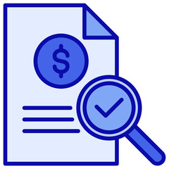 Audit Finances Blue Icon