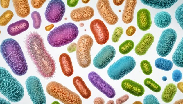  Vibrant Microorganisms - A colorful array of bacteria and viruses