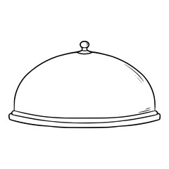 cloche illustration hand drawn outline isoalted vector