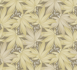 Seamless vector leaves wallpaper pattern design