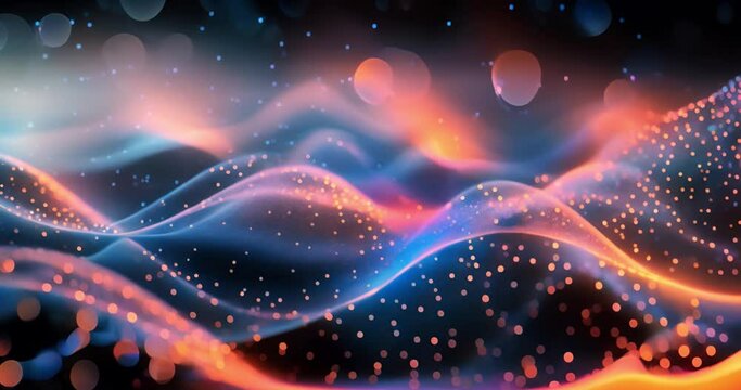visualization of wave particle, abstract background video