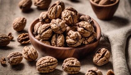  Nutty Delight - A bowl of fresh walnuts on a rustic table