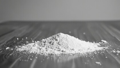  A pile of white powder on a surface