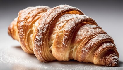  Deliciously flaky croissant with a dusting of powdered sugar