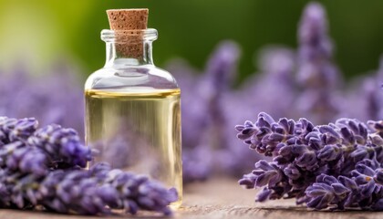 Obraz na płótnie Canvas Essential oils and lavender, a blend of nature's finest