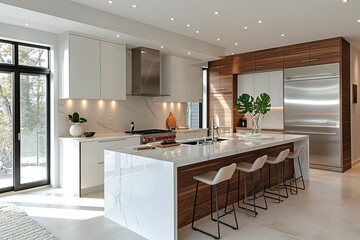 Stylish contemporary furniture in kitchen