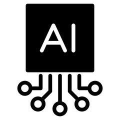 Circuit board of computer or Ai chip icon