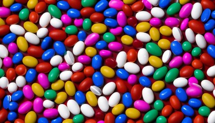 Fototapeta na wymiar Vibrant M&M's? candy in a colorful array