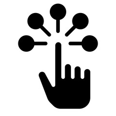 Artificial Intelligence and Interaction, Hand cursor with circuit  vector design