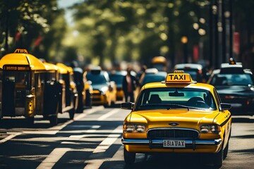 yellow cab in the city