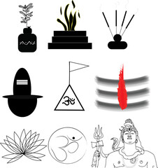 Hindu Icon Black Vector Image