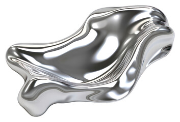 PNG Wavy liquid Chrome material silver chrome shiny.