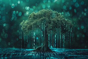 A computer generated image of a tree with numbers coming out of it