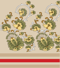 seamless vector paisley  design on background