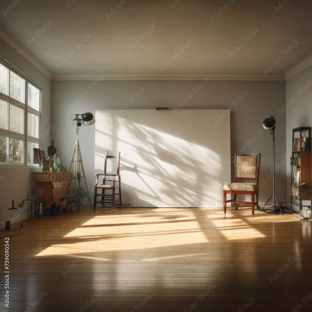 Wall mural interior of a house