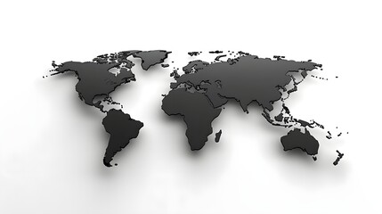 Black and White World Map 