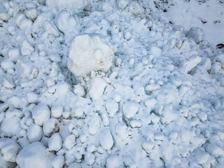 Rocks and Snow in Avalanche debris.