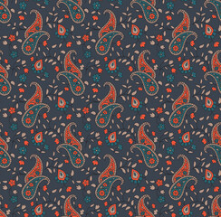seamless vector paisley  design on background