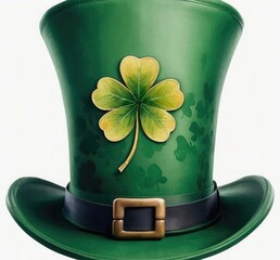 St. Patrick's Day Elegance Leprechaun Tophat with Clover 