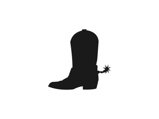 Silhouette symbol of Cowboy boots icon set. retro western fashion boot illustration. silhouettes icon can be used for web and mobile, apps. Black vector silhouette isolated on white background.