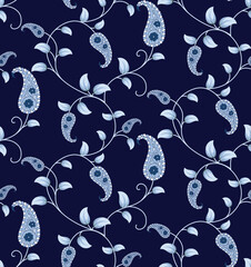 seamless vector paisley  design on background
