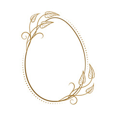 Easter egg shape vintage floral frame