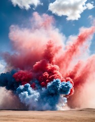 Blue-red explosion