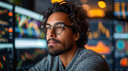 Obraz premium business man trading 