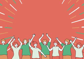 盛り上がる大勢の人達