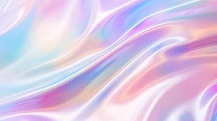 Obraz premium Holographic foil blurred abstract background for trendy design. Holographic sparkly cover with soft pastel colors