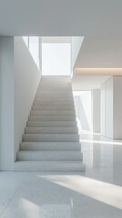White background modern Home Stairs simple Design.