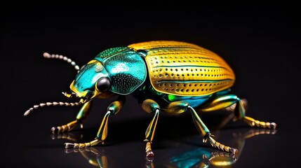 Jewel beetle isolated on white background