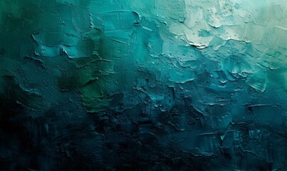 abstract expressionist painting texture background, bold strokes, gradient from emerald green to...