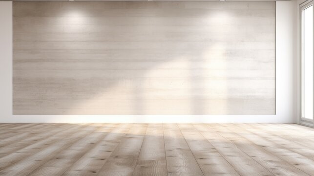 wood floor with white wall for present product