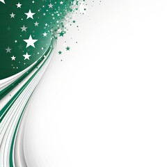 Pakistan Flag Elements with copy space for text in green and white color - obrazy, fototapety, plakaty