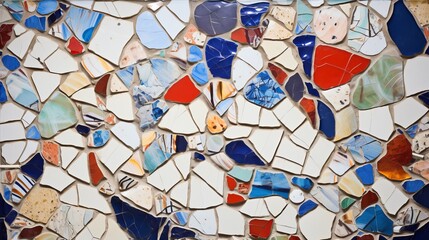 Mosaic made from broken pieces of ceramic