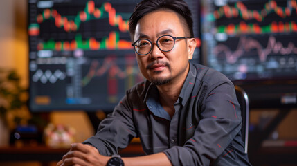 Fototapeta premium business man trading