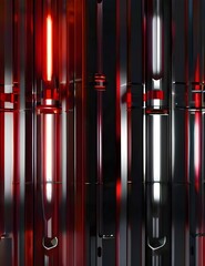 Technology futuristic background striped lines with light effect on red background. Generative AI