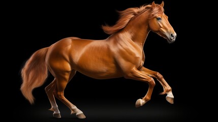 Obraz premium Red horse run gallop isolated on white background