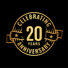 20 years logo design template. 20th anniversary vector and illustration.