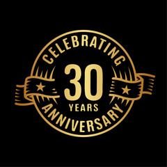 Fototapeta premium 30 years logo design template. 30th anniversary vector and illustration.