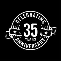 35 years logo design template. 35th anniversary vector and illustration.
