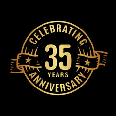 35 years logo design template. 35th anniversary vector and illustration.