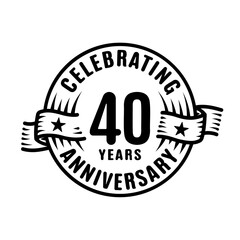 40 years logo design template. 40th anniversary vector and illustration.