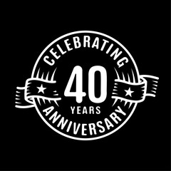 Fototapeta premium 40 years logo design template. 40th anniversary vector and illustration.
