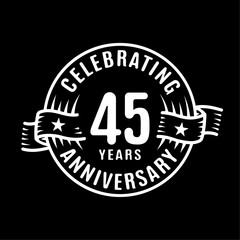 45 years logo design template. 45th anniversary vector and illustration.