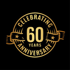 60 years logo design template. 60th anniversary vector and illustration.