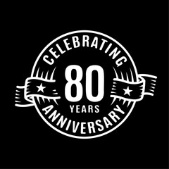80 years logo design template. 80th anniversary vector and illustration.