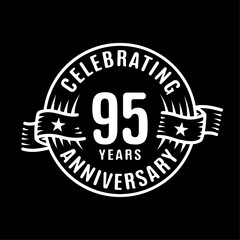 95 years logo design template. 95th anniversary vector and illustration.