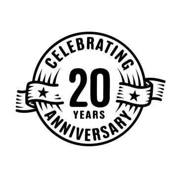 20 years logo design template. 20th anniversary vector and illustration.